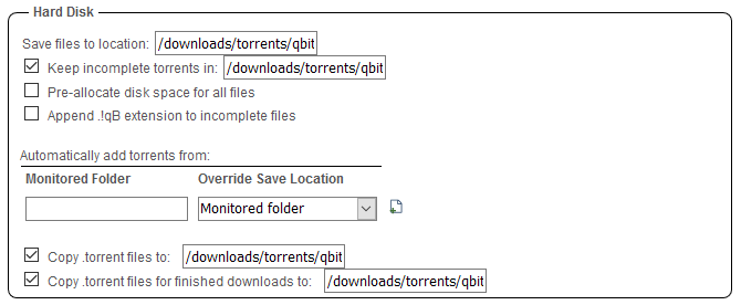 Hard Disk Section Screenshot